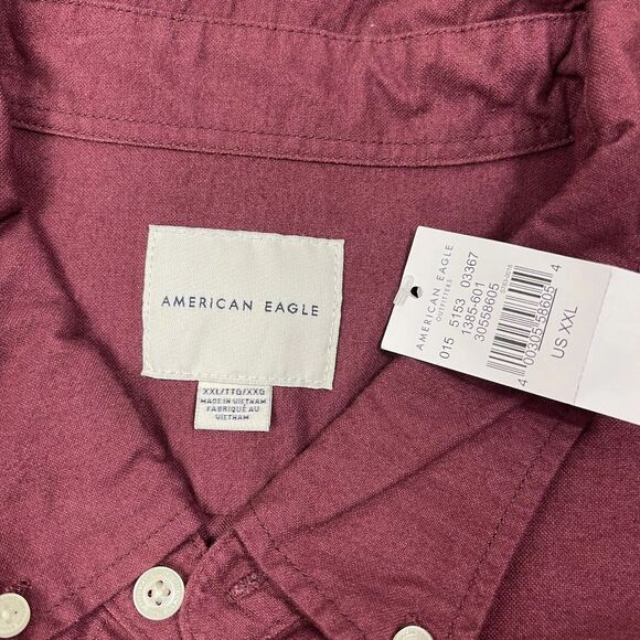 AMERICAN EAGLE AE Mens Everyday Button Down Shirt Size XXL Preppy Casual Office - Picture 9 of 14